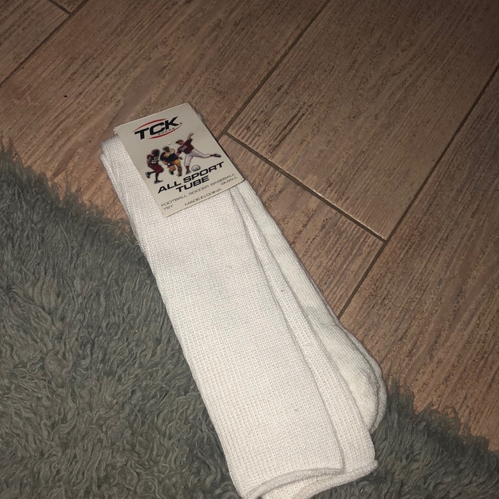Tall white sport socks